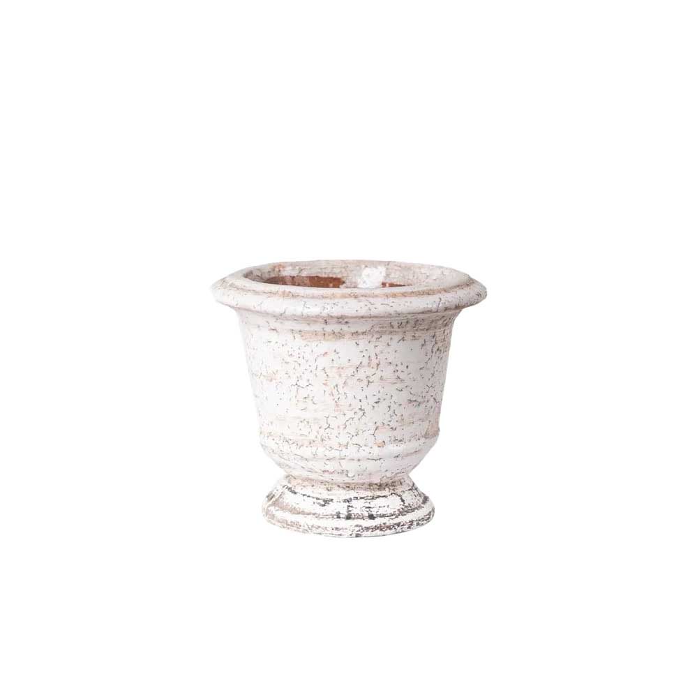 French Country Urn Planter Rustic White Small